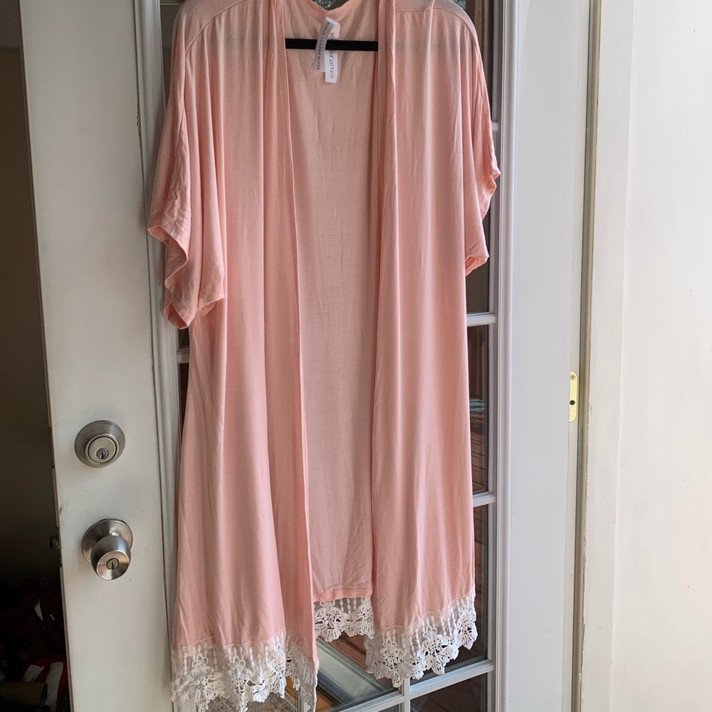 Plum Pretty Sugar Pink and Lace Lounge Robe
